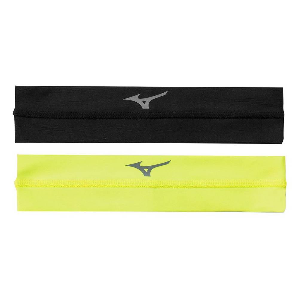 Mizuno Men's Viktory Volleyball Headband Black/Lemon (480179-QIL)